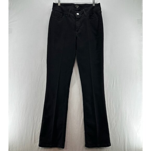 Riders by Lee Mid-Rise Bootcut Jeans Women 12 Long Stretch Denim Zip Fly Black - Picture 1 of 12